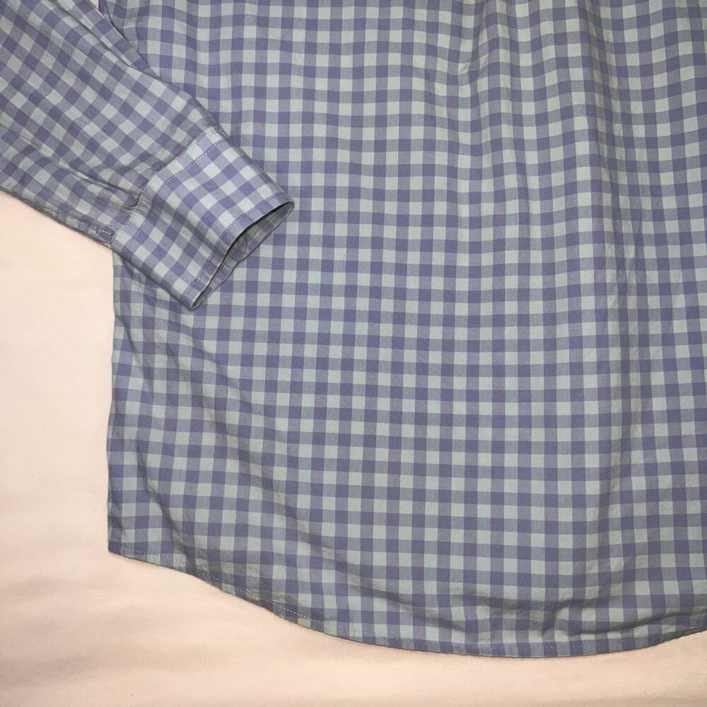 Johnnie-O Shirt Mens Size L Blue Gingham Plaid Button Up Silver Lake Preppy Logo - Picture 10 of 12